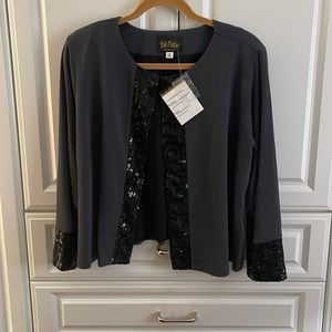 Bob Mackie formal evening jacket with black sequin detail.